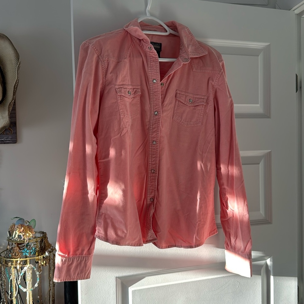 Corduroy snap button shirt size L